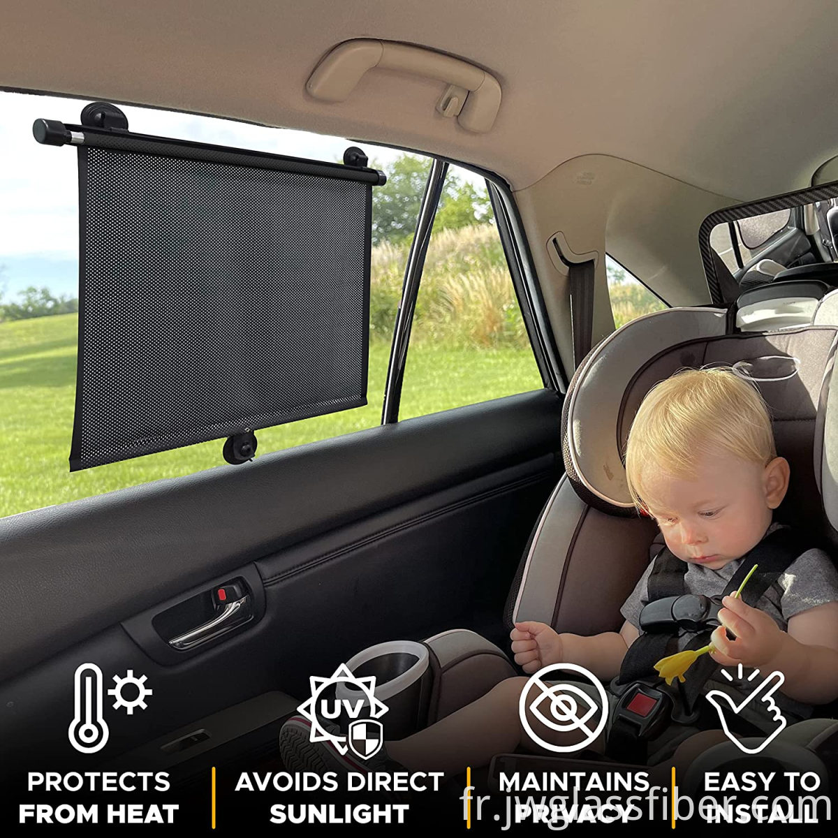 Shodes de fenêtre de voiture pour bébé pour la protection des UV et des reflets du soleil